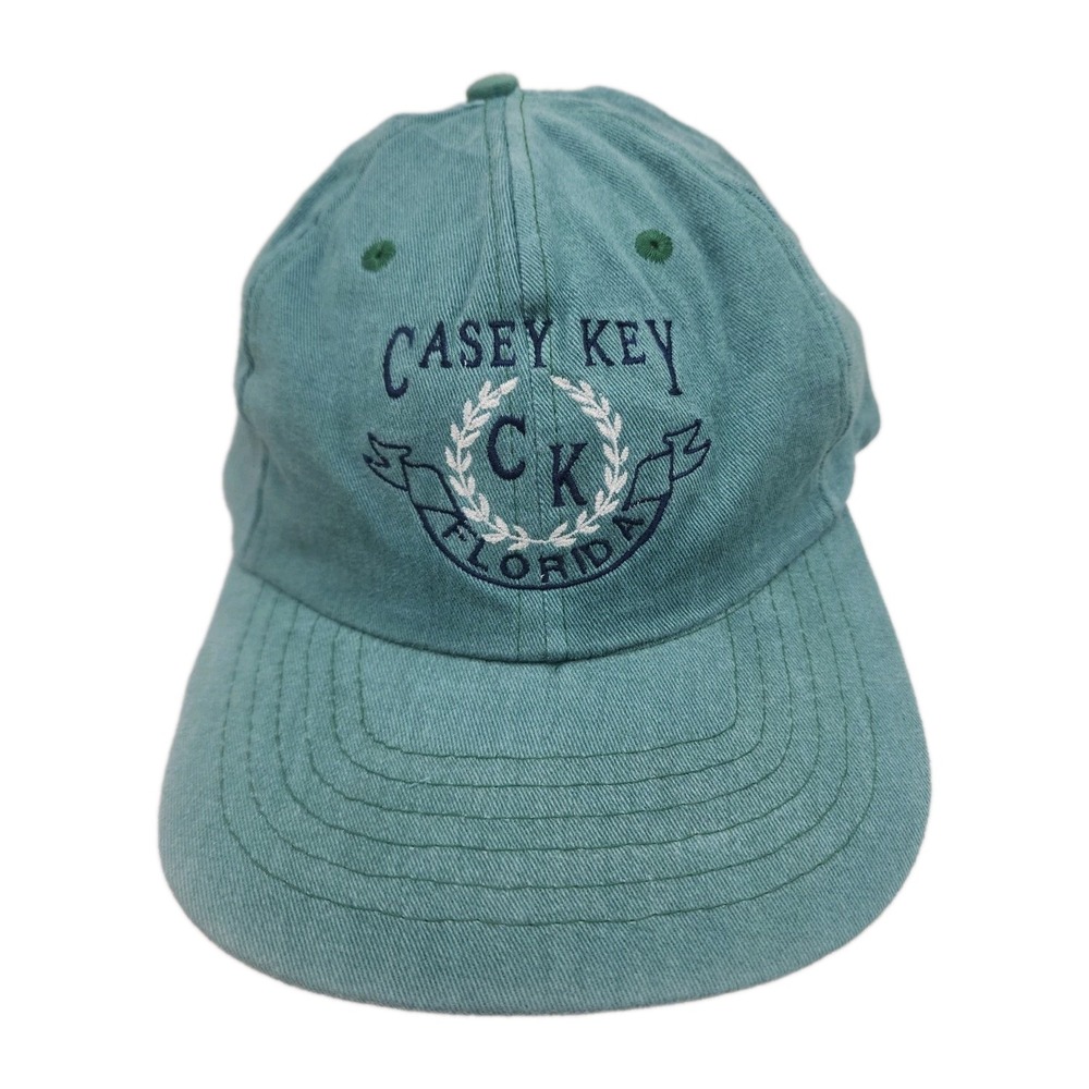 Vintage SCI Casey Key CK Florida Dad Hat Cotton Teal Regional Merch Dadcore